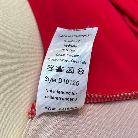 Balera Dance Costume Streak Lace Dress Adult L Red Sequin Sheer D10125 Weissman - Picture 13 of 14